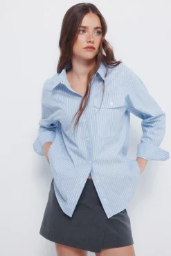 Springfield Camisa oversized bolsillo parche azul Outlet