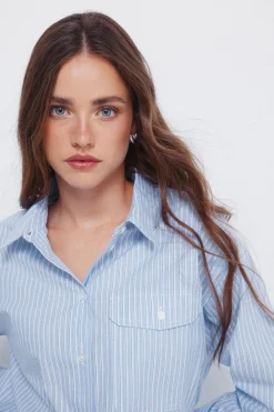 Springfield Camisa oversized bolsillo parche azul Outlet