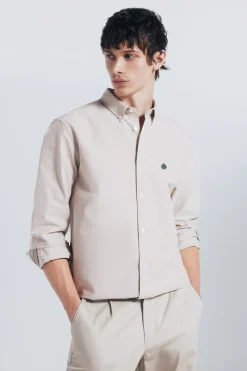 Springfield Camisa oxford beige Discount