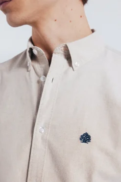 Springfield Camisa oxford beige Discount