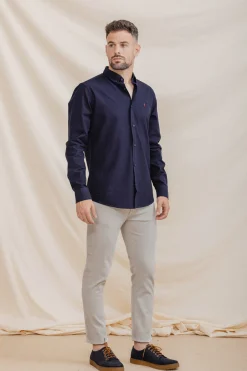 Celopman Camisa Oxford azul Discount