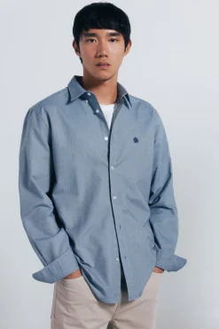 Springfield Camisa oxford azul Clearance