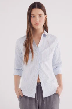 Springfield Camisa Oxford algodón azul Online