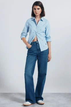 Springfield Camisa Oxford algodón azul Best