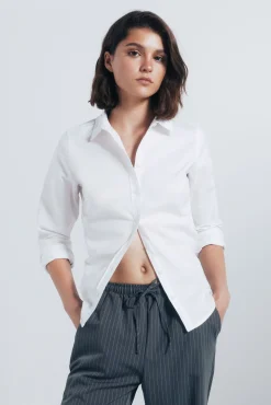 Springfield Camisa Oxford algodón blanco Clearance