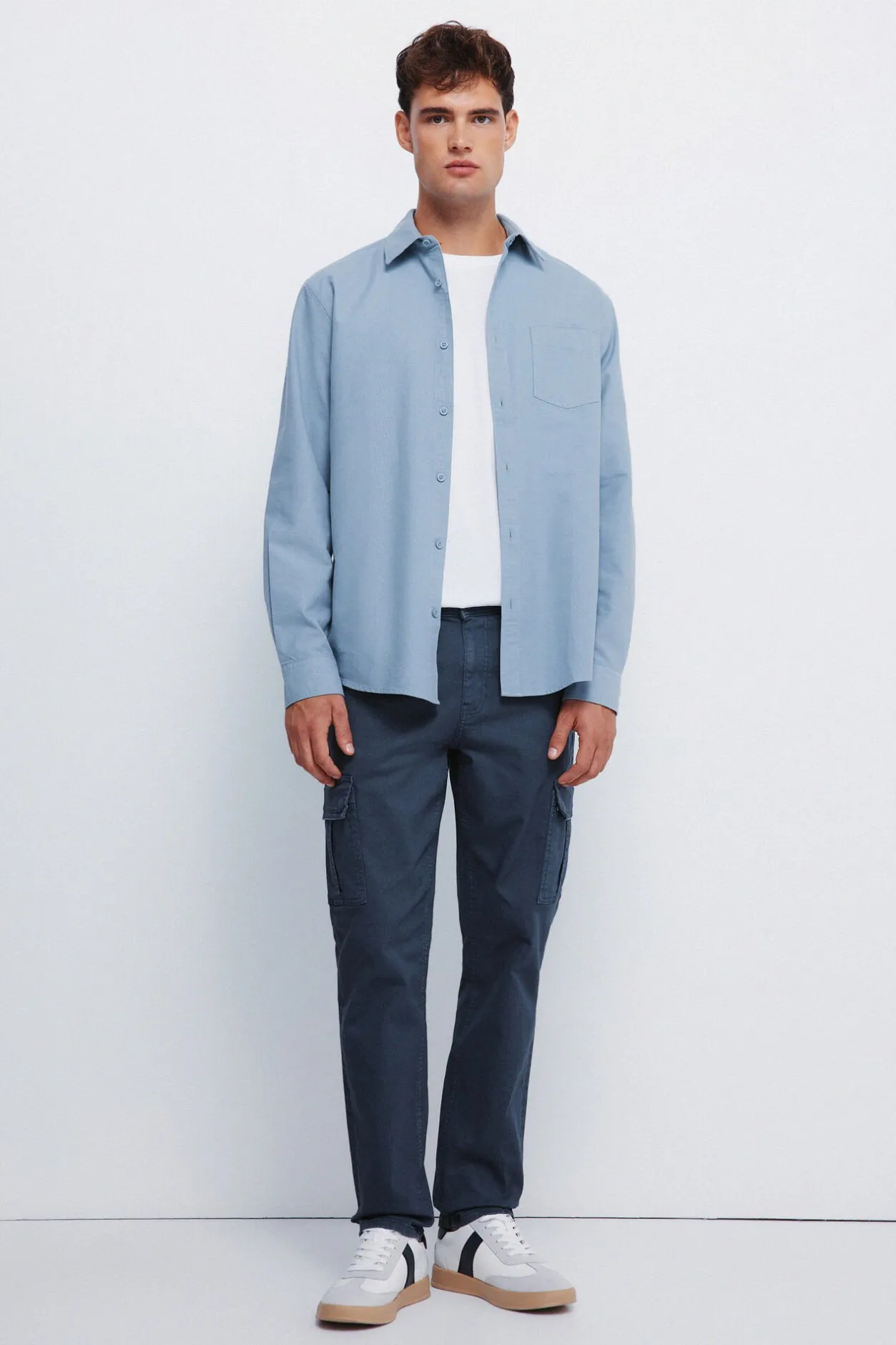 Springfield Camisa oxford color azul