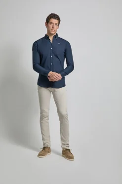 Street Monkey Camisa Oxford con logo Azul marino Best