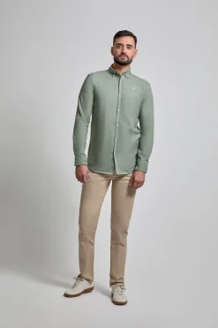 Street Monkey Camisa Oxford con logo Kaki