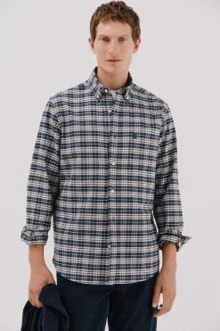 Cortefiel Camisa oxford cuadros Azul marino Online