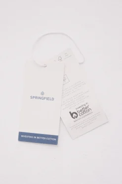 Springfield Camisa Oxford cuello abierto azul Outlet