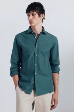 Springfield Camisa oxford ligero verde Online