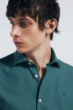 Springfield Camisa oxford ligero verde Online