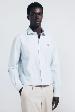 Springfield Camisa oxford ligero rayas azul New