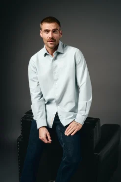 OOTO Camisa oxford lisa Azul