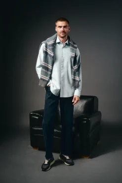 OOTO Camisa oxford lisa Azul