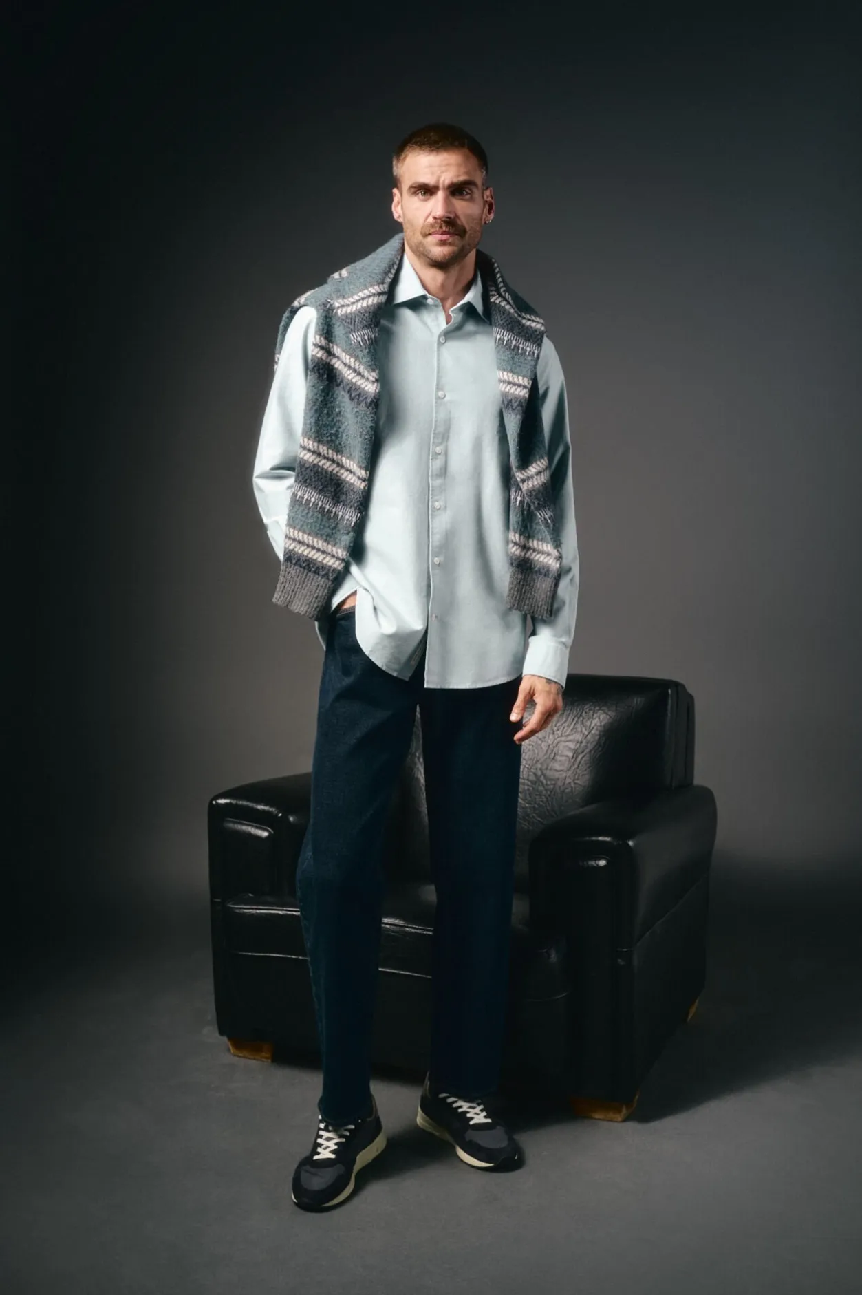 OOTO Camisa oxford lisa Azul