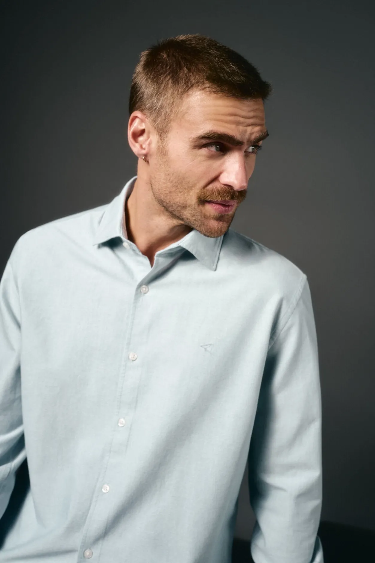 OOTO Camisa oxford lisa Azul