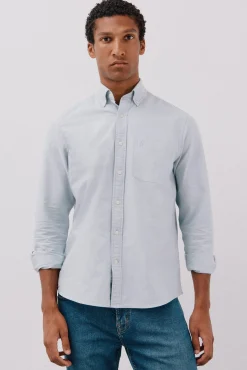 Cortefiel Camisa oxford lisa Azul Outlet