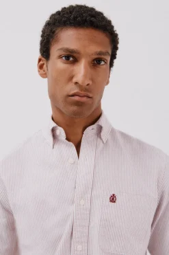 Cortefiel Camisa oxford raya candela Granate