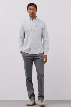 Cortefiel Camisa oxford raya candela Azul marino Outlet