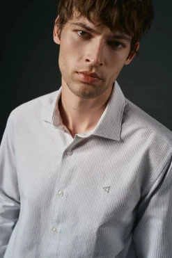 OOTO Camisa oxford rayas Kaki Sale