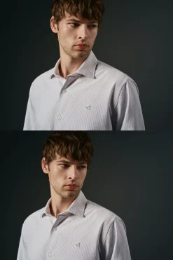 OOTO Camisa oxford rayas Kaki Sale