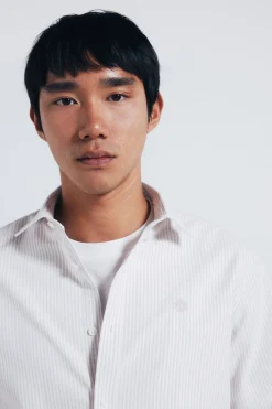 Springfield Camisa oxford rayas beige Discount