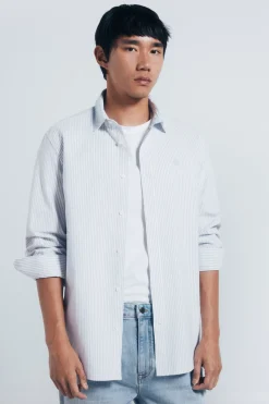 Springfield Camisa oxford rayas azul Sale