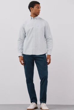 Cortefiel Camisa oxford rayas Kaki New