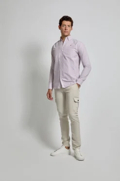 Street Monkey Camisa Oxford rayas con logo Rosa New