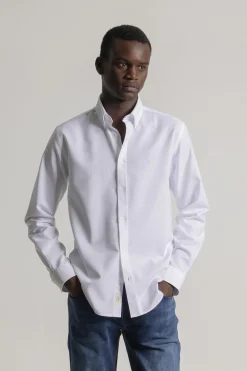 PuroEGO Camisa oxford slim fit Blanco