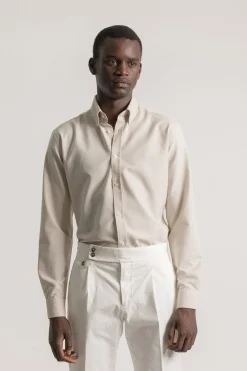 PuroEGO Camisa oxford slim fit Beige Clearance