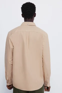 Springfield Camisa oxford tinte en prenda beige Sale