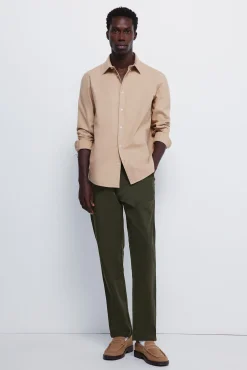 Springfield Camisa oxford tinte en prenda beige Sale