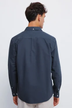 Springfield Camisa oxford tinte en prenda azul New