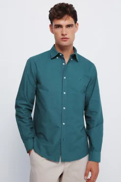 Springfield Camisa oxford tinte en prenda verde Best