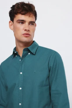 Springfield Camisa oxford tinte en prenda verde Best