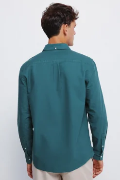 Springfield Camisa oxford tinte en prenda verde Best