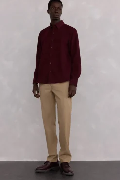 Pedro del Hierro Camisa pana soft Burdeos Clearance