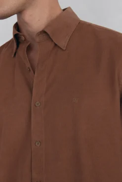 Pedro del Hierro Camisa pana soft Marr&oacute;n Clearance
