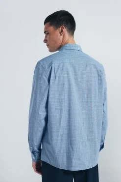 Springfield Camisa popelín cuadros azul