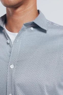 Springfield Camisa popelín micro estampado blanco Sale