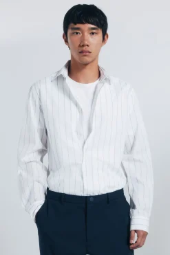 Springfield Camisa popelín rayas azul Hot