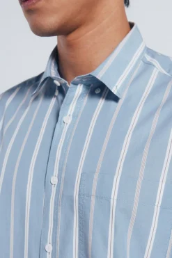 Springfield Camisa popelín rayas azul Sale