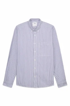 Springfield Camisa popelín rayas azul Discount