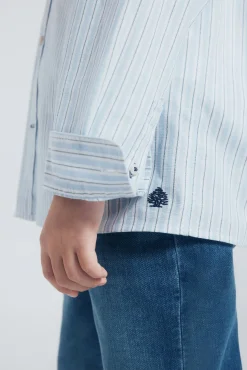 Springfield Kids Camisa raya fina niño azul New