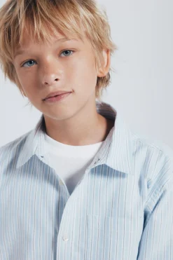 Springfield Kids Camisa raya fina niño azul New