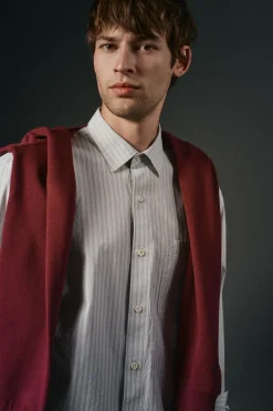 OOTO Camisa rayas estructura Azul Outlet