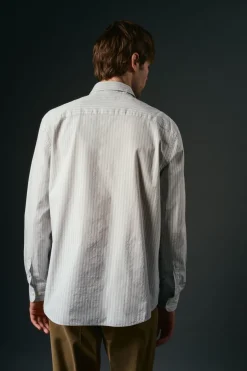 OOTO Camisa rayas estructura Azul Outlet