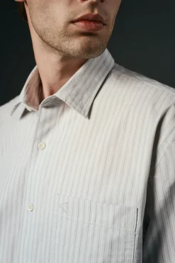 OOTO Camisa rayas estructura Azul Outlet